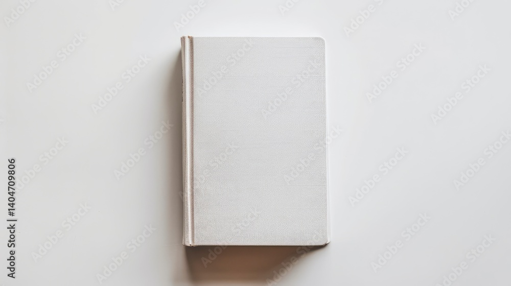 Minimalistic white book cover on a clean surface, ideal for showcasing design or publishing concepts Minimalistic white book cover on a clean surface, ideal for showcasing design or publishing concepts