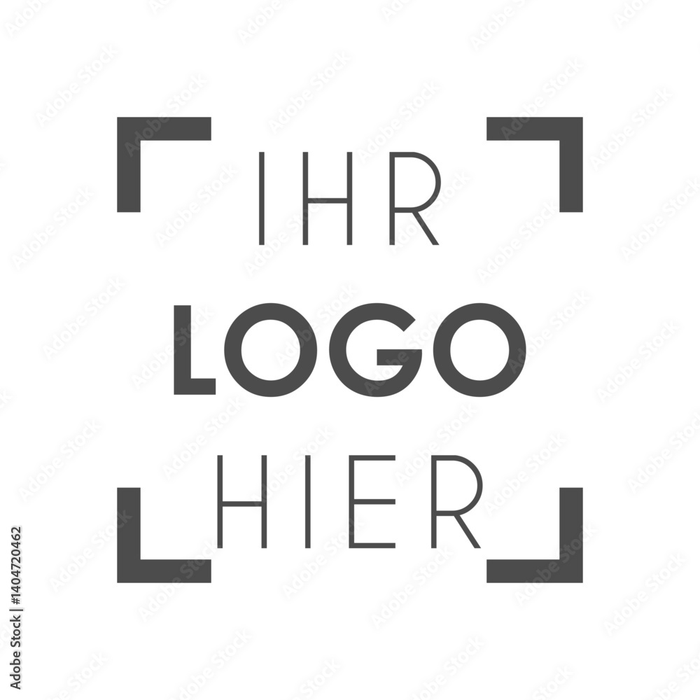 Platzhalter IHR LOGO HIER - deutscher Text in grauem Rahmen, isoliert, für web, shop, affiliate, marketing Platzhalter IHR LOGO HIER - deutscher Text in grauem Rahmen, isoliert, für web, shop, affiliate, marketing
