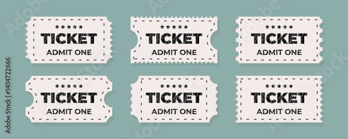 Retro tickets showcasing vintage design for event admission from a past era
