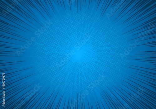 Dynamic Blue Comic Book Speed Lines Background