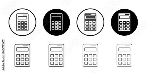 Calculator icon Symbol line set