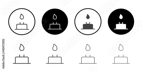 Camping gas icon Symbol line set
