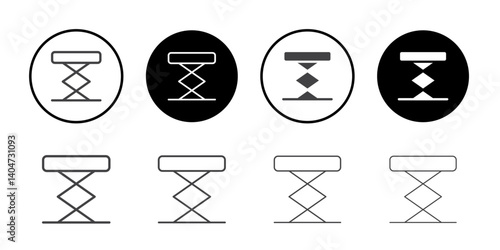 Car lifter icon Symbol line set