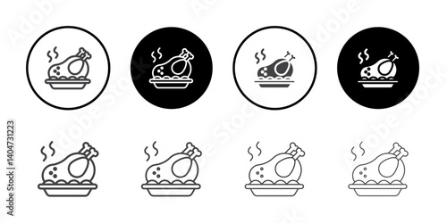 Chicken icon Symbol line set