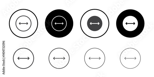 Diameter icon Symbol line set