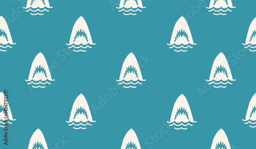 Cute shark pattern background vector design