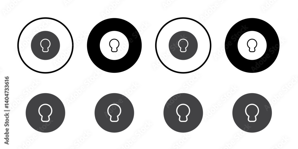 Key lock icon Symbol line set Key lock icon Symbol line set