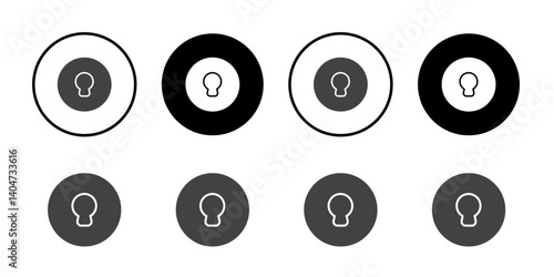 Key lock icon Symbol line set