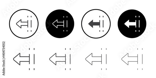 Left junction icon Symbol line set