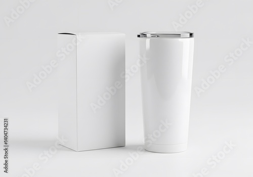 Blank white tumbler and vinyl mockup for sublimation design