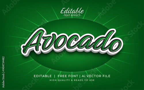 avocado fruit juicy text effect, suitable for promotion