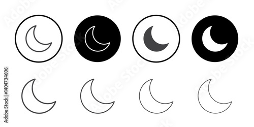 Moon icon Symbol line set