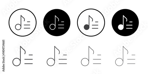 Music Playlist icon Symbol line set