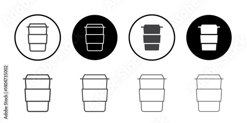 Paper cup icon Symbol line set