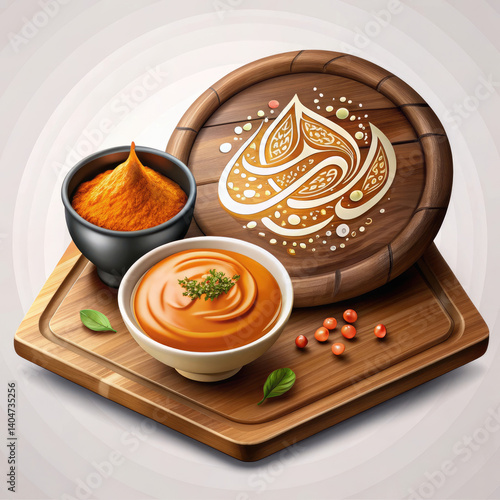 arabic shaurama with sauce on a wooden board