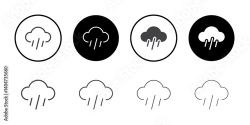 Rain icon Symbol line set