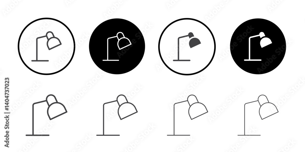 Table lamp icon Symbol line set Table lamp icon Symbol line set