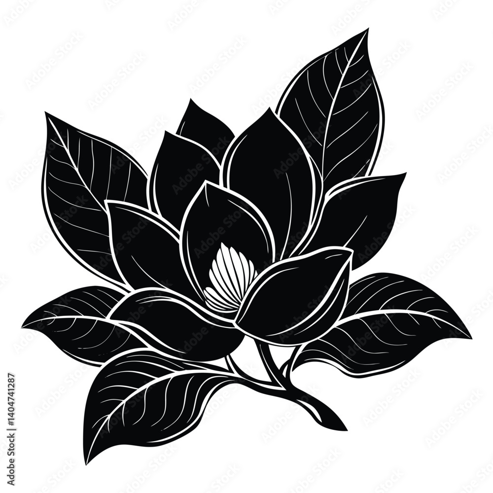 Fototapeta premium Magnolia Flower Silhouette