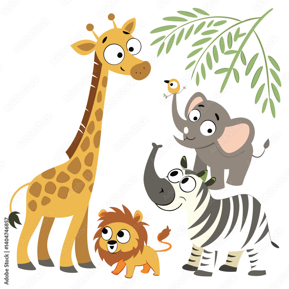 Fototapeta premium set of cartoon animals