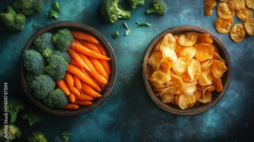 How can combining junk food with healthy options, such as replacing chips with roasted vegetables, bring balance to your diet