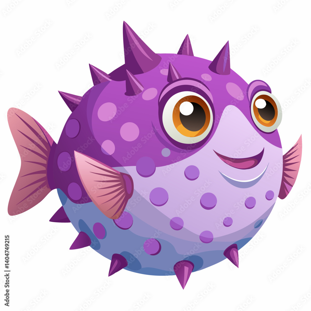 lilac blowfish sealife animal vector illustration pufferfish marine ocean aquatic underwater fish lilac blowfish sealife animal vector illustration pufferfish marine ocean aquatic underwater fish