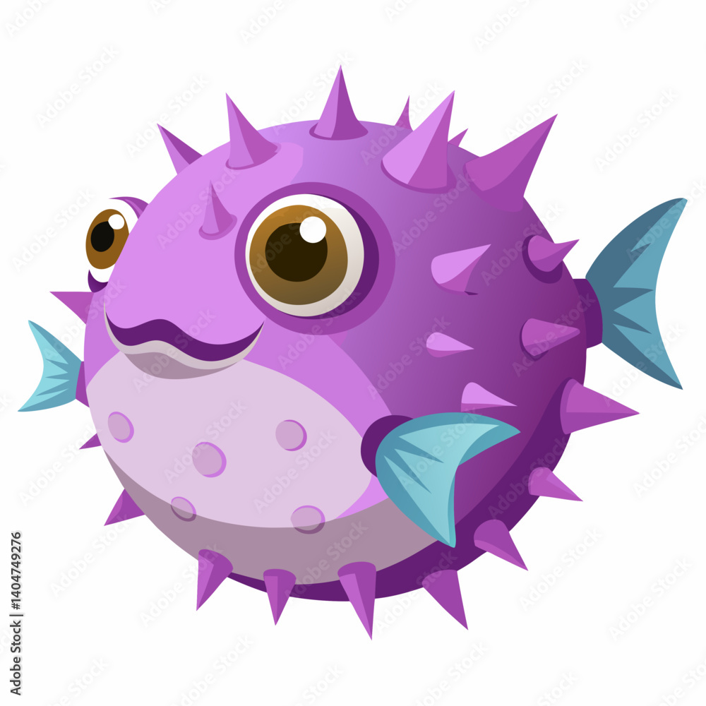 lilac blowfish sealife animal vector illustration pufferfish marine ocean aquatic underwater fish lilac blowfish sealife animal vector illustration pufferfish marine ocean aquatic underwater fish