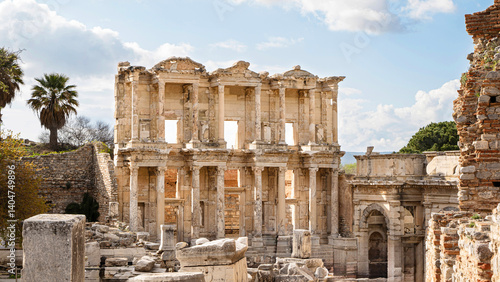 Tablou pe pânză The Celsus Library at the end of the hill on Curetes Street in the ancient city