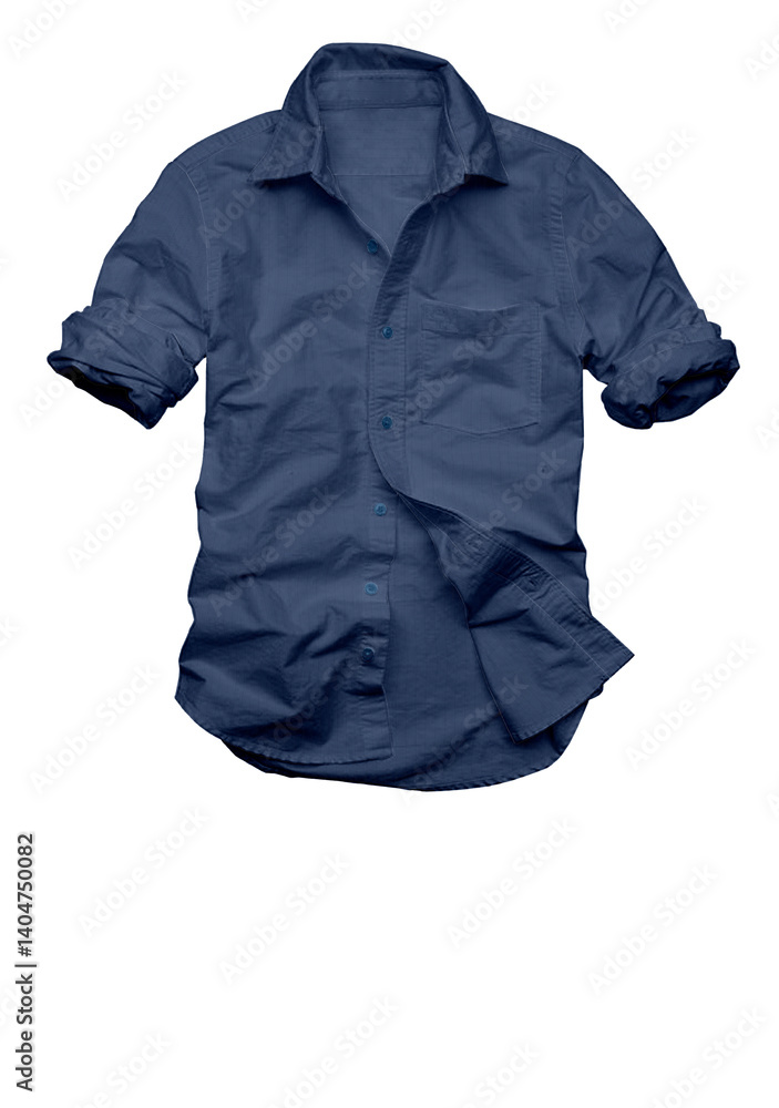 Isolated on a white background, a casual plaid shirt, a classic garment of cotton fabric, showcases its timeless style and design Isolated on a white background, a casual plaid shirt, a classic garment of cotton fabric, showcases its timeless style and design