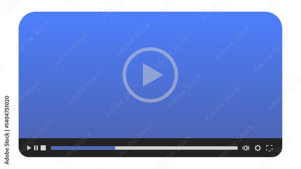 Video player template for web or mobile apps. Vector illustration. Video player template for web or mobile apps. Vector illustration.