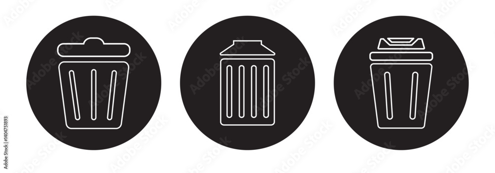Bin icon. Trash bin vector icons collection. Waste, rubbish, garbage set icons symbols. Bin icon. Trash bin vector icons collection. Waste, rubbish, garbage set icons symbols.