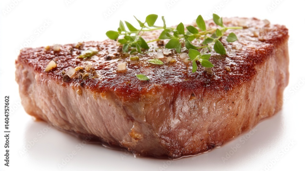 Sizzling Steak: A Gourmet Herb-Garnished Delight Sizzling Steak: A Gourmet Herb-Garnished Delight