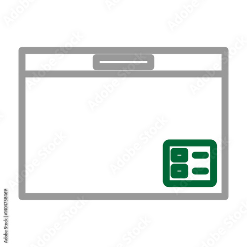 Deep Freezer Vector Line Dark Green Grey Icon Design