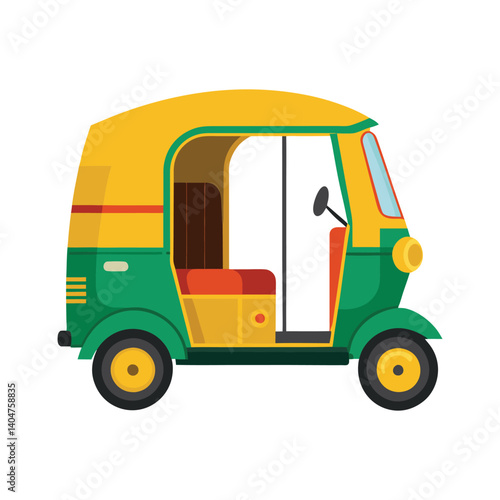 Vector Illustration of colorful Indian Rickshaw.