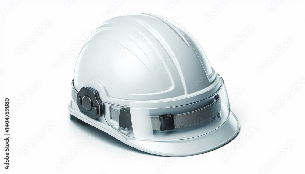 Fototapeta premium New white safety helmet on white background.