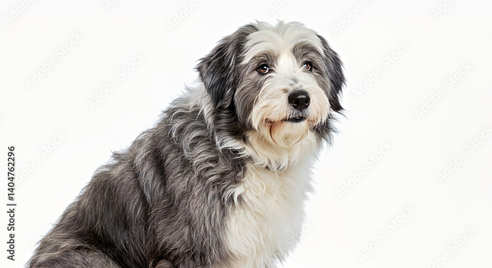 Characteristic Shaggy Old English Sheepdog Portrait Profuse Fluffy Coat Covering Eyes Endearing Lumbering Bobtail Characteristic Shaggy Old English Sheepdog Portrait Profuse Fluffy Coat Covering Eyes Endearing Lumbering Bobtail