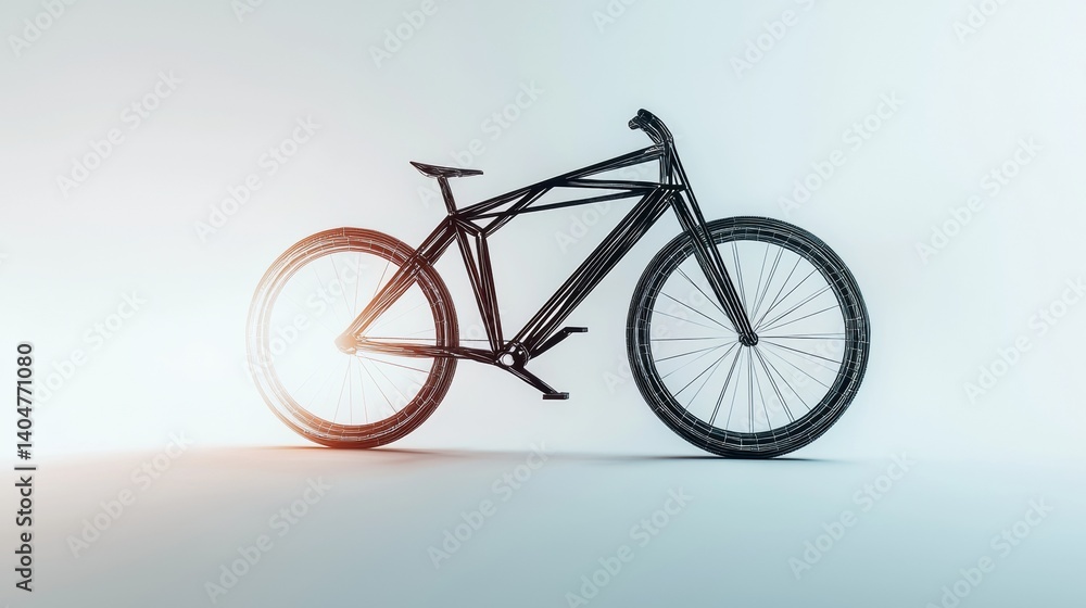 Modern bicycle design showcasing a sleek frame and unique wheel structure captured in soft light Modern bicycle design showcasing a sleek frame and unique wheel structure captured in soft light