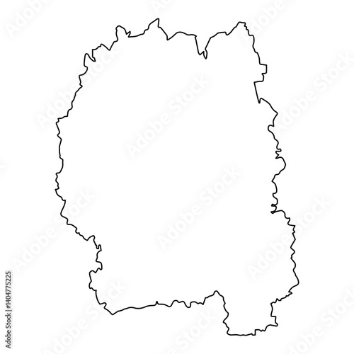 Outlined Map of Zhytomyr Oblast, Ukraine for Geographic Projects