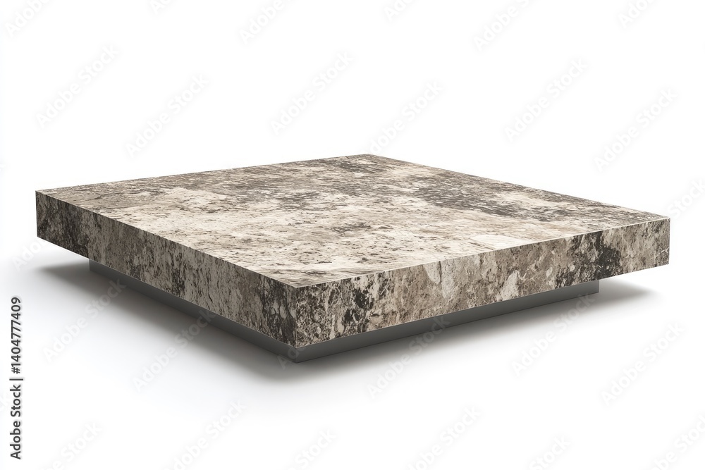 Stone Table with Minimalist Design on White Background Stone Table with Minimalist Design on White Background