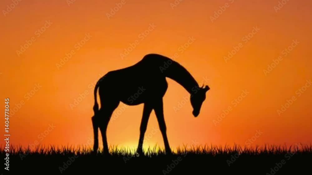 Giraffe Standing Tall at Sunset – Serene Safari Landscape in Golden Light. Generative AI Giraffe Standing Tall at Sunset – Serene Safari Landscape in Golden Light. Generative AI