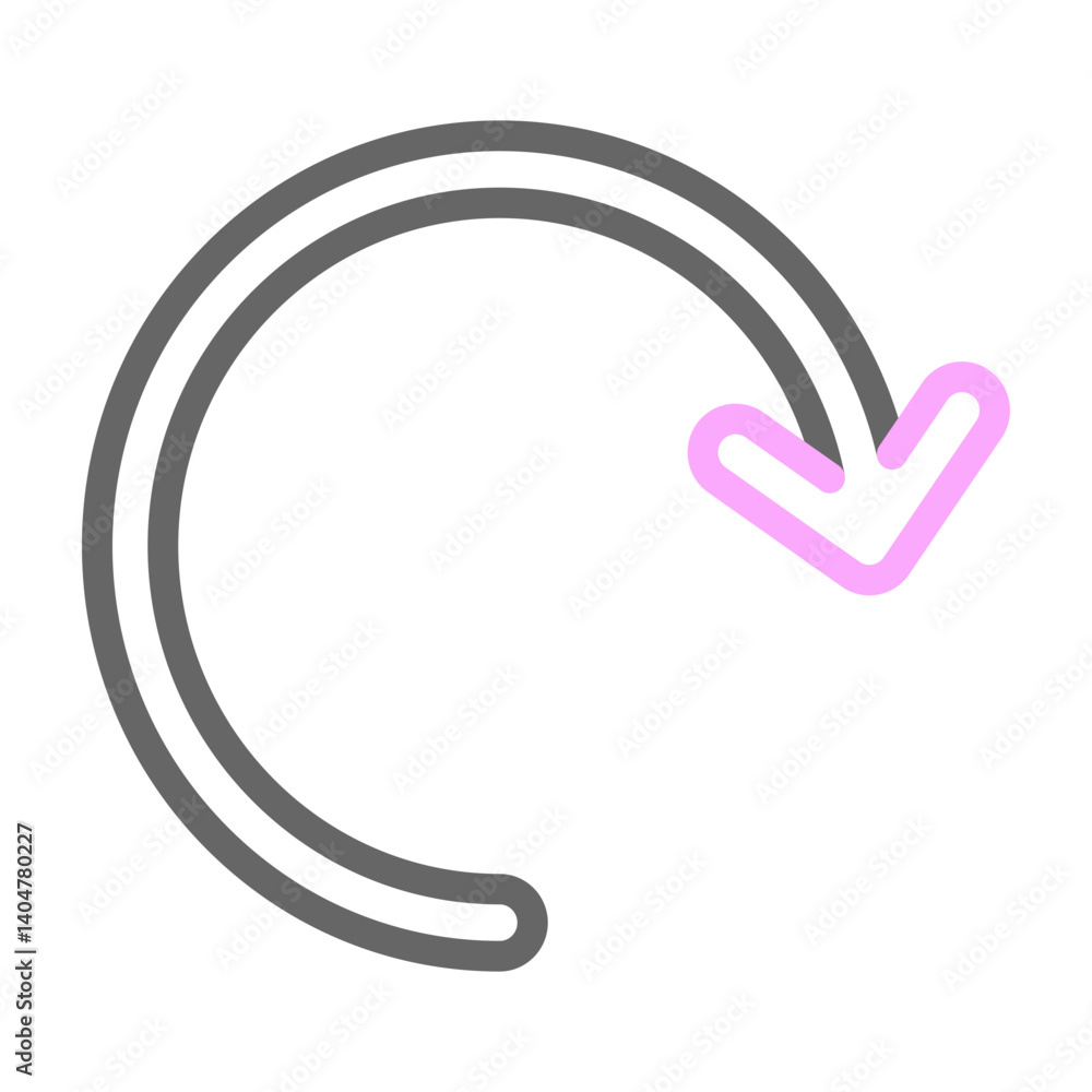 Redo Vector Line Lt Pink Grey Icon Design Redo Vector Line Lt Pink Grey Icon Design