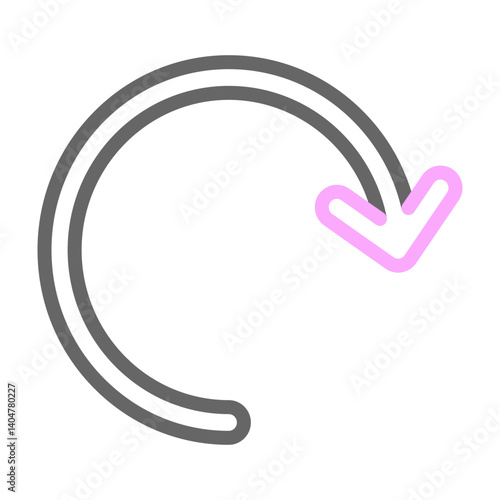 Redo Vector Line Lt Pink Grey Icon Design