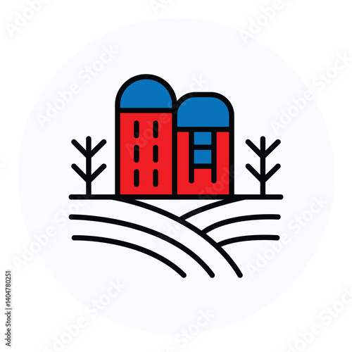 Farming Technology and Agricultural Engineering vector Icon design