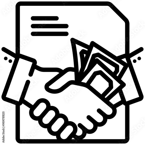 Bribery icon for dishonesty , website, application, printing, document, poster design, etc