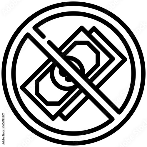 No corruption icon for dishonesty , website, application, printing, document, poster design, etc