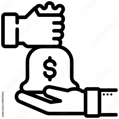 Corruption icon for dishonesty , website, application, printing, document, poster design, etc