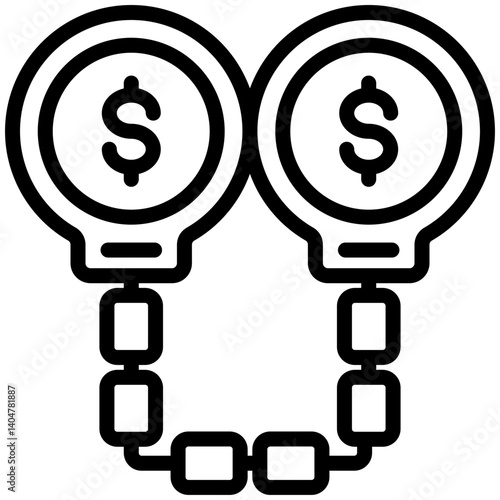 Handcuffs icon for dishonesty , website, application, printing, document, poster design, etc