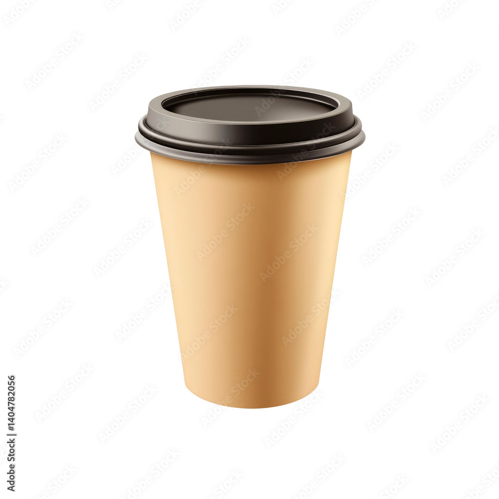 Disposable Paper Coffee Cup with Black Lid - Take Away Coffee Container Mockup Disposable Paper Coffee Cup with Black Lid - Take Away Coffee Container Mockup
