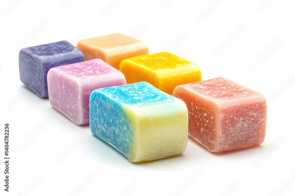Pastel Soap Bars: A Row of Colorful, Handcrafted Soaps Pastel Soap Bars: A Row of Colorful, Handcrafted Soaps