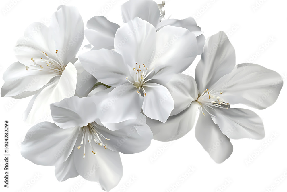 A bouquet delicate white flowers, isolated on a transparent background for elegant designs. A bouquet delicate white flowers, isolated on a transparent background for elegant designs.