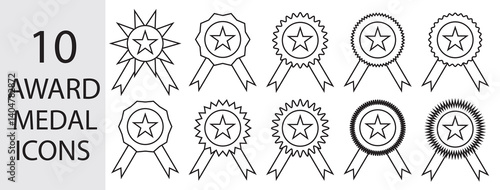 set of winning award icon